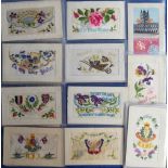 Postcards, Silks, a good selection of 32 embroidered and woven silks inc. Regimental (Field Marshall