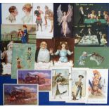 Postcards, Tony Warr Collection, a selection of 45+ comic and anthropomorphic cards illustrated by W