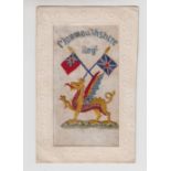 Postcard, Military, embroidered silk for Monmouthshire Regiment, scarce (some slight marking, gen