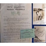 Olympics, 'Pete Desjardins / Jean Gilbert', small selection of memorabilia relating to