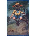 Postcard, Tony Warr Collection, a Tuck published Oilette no 9950 'Our Boy Scouts' animal head, The