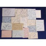 Football autographs, selection of 17 autograph album pages mostly from mid 1950's various teams,