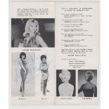 Celebrity autograph, Mandy Rice-Davies, (Profumo Affair), a Webbington Hotel & Country Park fold-out