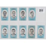 Cigarette cards, Cope's, Noted Footballers (Clip's, 500 subjects), Celtic, 9 cards, nos 400-408 inc.