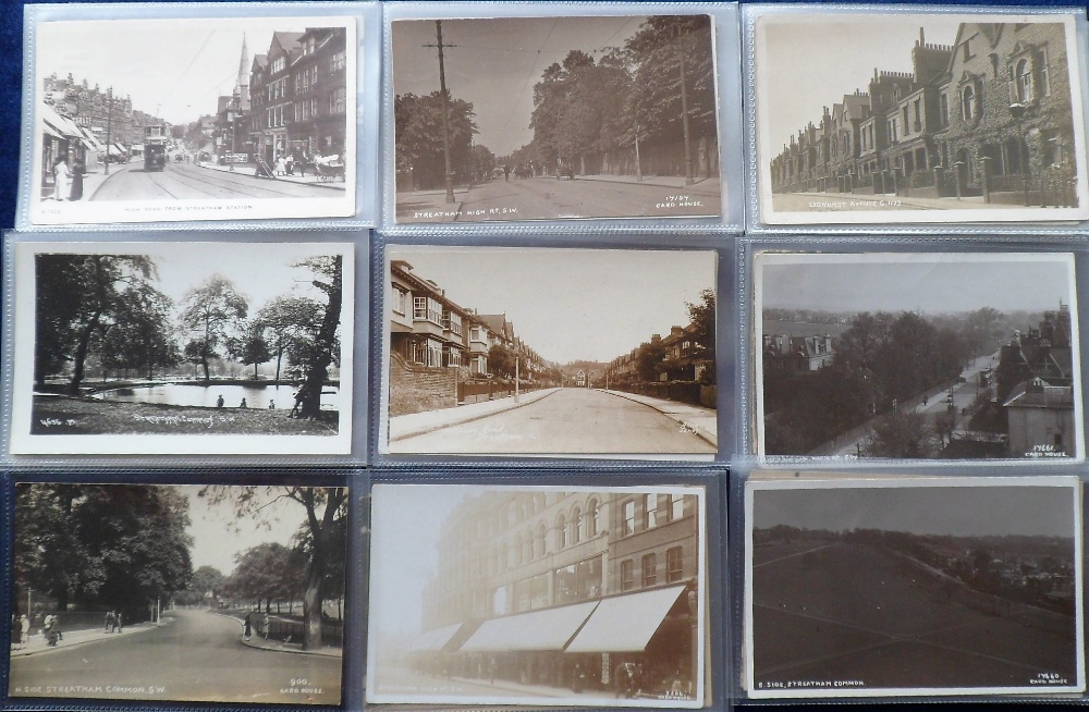 Postcards, London suburbs, a collection of 40 cards of Streatham and environs, mostly street scenes,