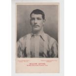 Football postcard, Sheffield Wednesday printed card showing William Layton published by Scott