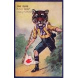 Postcard, Tony Warr Collection, a Tuck published Oilette no 9950 'Our Boy Scouts' animal head The