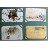 Postcards, vintage album containing a collection of approx. 290 USA greetings cards, used and unused