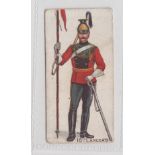 Cigarette card, The Orlando Cigarette & Cigar Co, Home & Colonial Regiments, type card, 16th Lancers