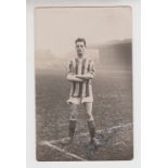 Football autograph, Stoke City, b/w photographic postcard showing 1920's player Chamberlain, on