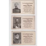 Trade issue, Holden's, War Leaders (Blotters) 'P' size, (7 different) (some sl marking, gen gd)