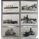 Postcards, a collection of approx. 470 Pamlin prints in modern album, the majority transport inc.
