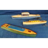 Toys, Tinplate Clockwork Boats, Hornby No.4 Limousine Boat 'Venture', blue/white, D-W of England