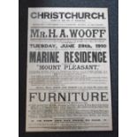 Collectables, 2 Property Auction notices one advertising a Marine Residence and Furniture Sale at