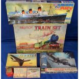 Toys & Games, including Palitoy Train Set, Revell H-311 Queen Mary kit, H-202 Avro Lancaster kit, in