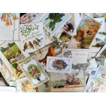 Tony Warr Collection, Ephemera, Victorian and Early 20th C Greetings Cards, 100+ die cut, lace