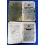 Ephemera, 2 Czarist Russian Internal Passports for 1908 and 1909, one has many pages of entries,