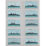 Cigarette cards, Churchman's Silhouettes of Warships (37/50) (generally gd)