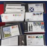 First Day Covers, a collection of GB covers in 3 albums and loose, 1970/80's, mostly with typed