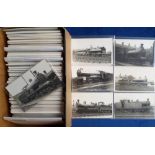 Postcards etc, Railway Engines, a collection of 240+ postcards and plain back photographic cards all