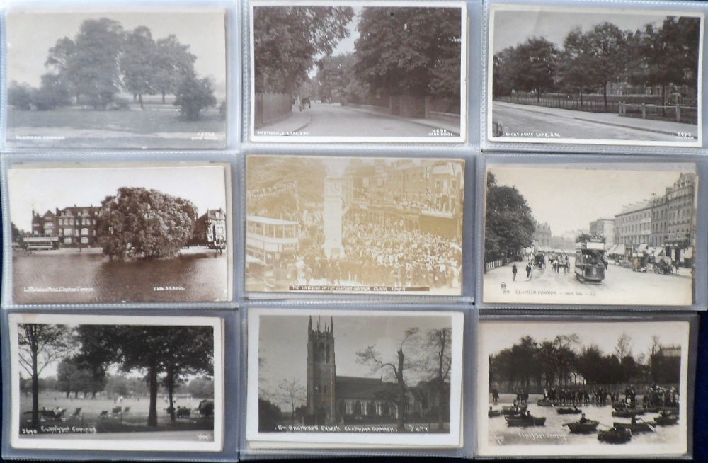 Postcards, London suburbs, a collection of approx. 65 cards of Clapham and area with RP's of The