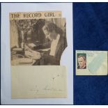 Ephemera, Amy Johnson / Mollison, Lucy Morton Collection, album page signed A Mollison and newspaper