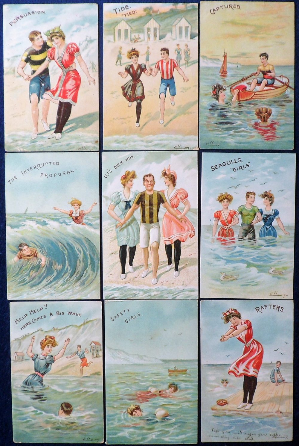 Postcards, Tony Warr Collection, a good selection of 34 comic cards illustrated by Ellam including - Image 3 of 3
