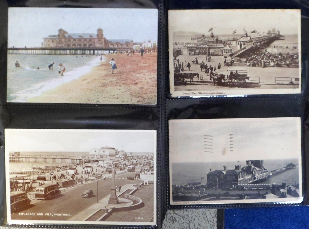 Postcards, a lever arch binder of over 260 cards of UK piers with a few RP's (mxd cond) - Image 3 of 3
