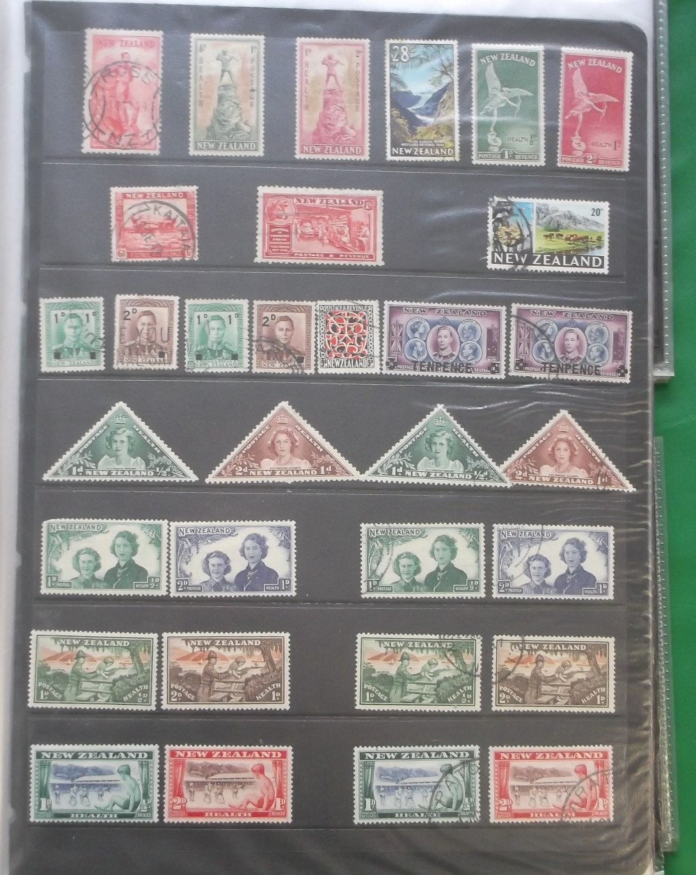 Stamps, New Zealand, a collection of mint and used stamps in folder, mostly on stock album pages,