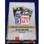 Trade cards, Pro Set PGA tour cards, counter display box containing 4 complete sets all in