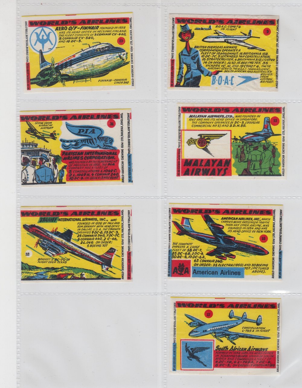 Wax wrappers, Anglo American Chewing Gum, World of Wonders (25), Race Around the World (18), - Image 4 of 4