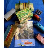 Vintage Trains and Toys a quantity of Hornby toys to include train buffers, carriage, flat bed