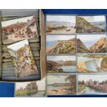 Postcards, a box of approx. 500 mixed age cards published by Salmon, mostly UK artist drawn scenic