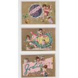 Trade cards, Liebig, Floral Ornaments & Children Skating, S222, Dutch Language Issue (set 6) (1