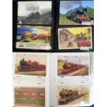 Postcards, a large mixed age collection in 9 modern albums, inc. 5 albums of railway interest, the