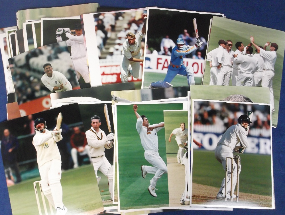 Cricket press photos, a collection of approx. 100 colour press photos 8" x 10" and smaller mostly