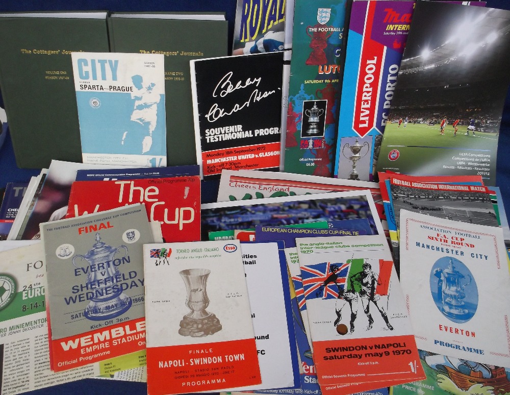 Football programmes, collection of approx. 100 big match programmes 1960's onwards inc. FA Cup