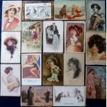 Postcards, Glamour, a collection of approx. 190 glamour cards. Artists include Fidler, Spurgin,