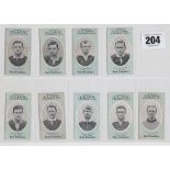 Cigarette cards, Cope's, Noted Footballers (Clip's, 120 subjects), Notts Forest, 9 cards, nos 37-