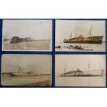 Postcards, 3 RP's of the wreck of SS Konigsberg in Dar-es-salaam harbour, German East Africa and