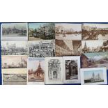 Postcards, a collection of 70+ Exhibition cards, RP's, printed and artist-drawn with 63 UK cards and