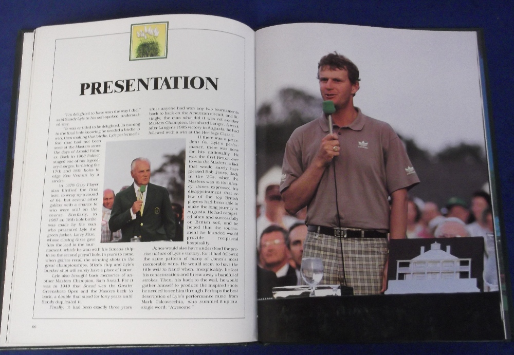 Golf, a scarce presentation copy book issued by the Augusta National Golf Club for the 1988 USA