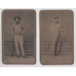 Cricket photographs, four b/w cabinet size photos each showing an individual cricketer believed to