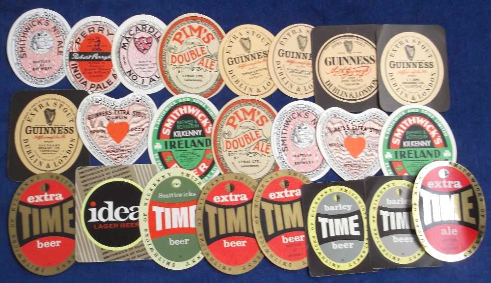Beer labels, a mixed selection of 24 Irish and Guinness labels, various shapes, sizes and brewers, a