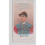 Cigarette card, Kinnear's, Jockeys (Different), small caption, type card, 'Watts' (gd) (1)