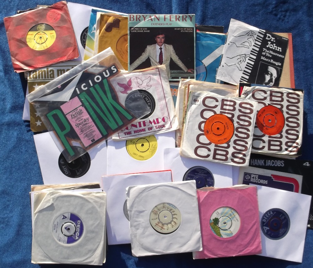 Vinyl Records, approx. 130 7" vinyl records, many 1960s/1970s, many with company sleeves,