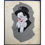 Signed Ephemera, Lucy Morton Collection, George Cooke / Doodles the Clown, colour sketch of '