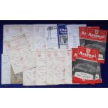 Football programmes, a collection of 18 Arsenal home and away programmes 1958/59 - 1969/70, mostly