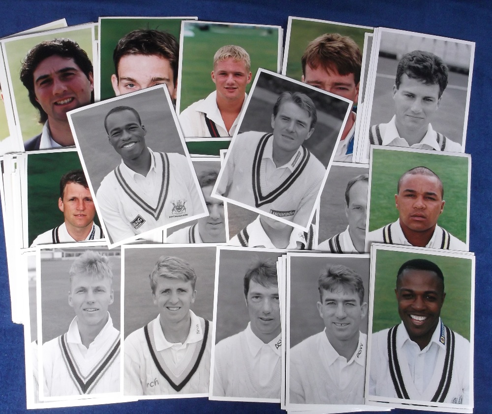 Cricket press photos, collection of approx. 120 b/w and colour cricketer portrait photos, mostly