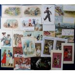 Postcards, Tony Warr Collection, a selection of 33 comic cards illustrated by Ellam inc. Stewart &